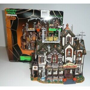Lemax Spooky Town Dr. Tingle's Laboratory Lighted House Halloween Village
